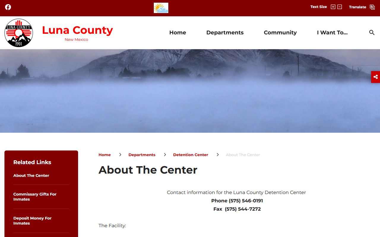 Luna County Detention Center inmate population facility overview
